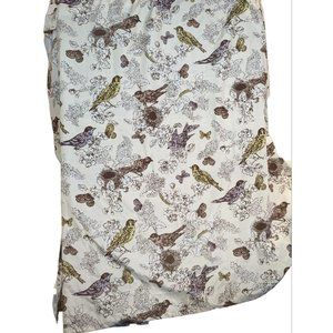 Fabric Shower Curtain Birds Beige Brown Yellow On Nest 72” x 72”